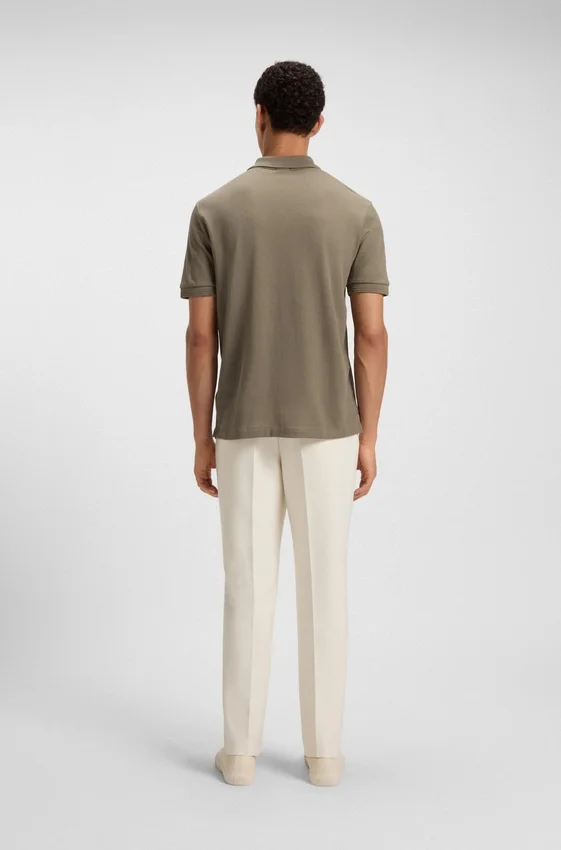 Cotton polo shirt with herringbone structure Cotton polo shirt with herringbone structure