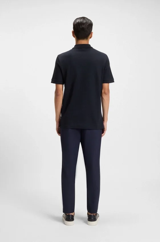 Cotton polo shirt with herringbone structure Cotton polo shirt with herringbone structure