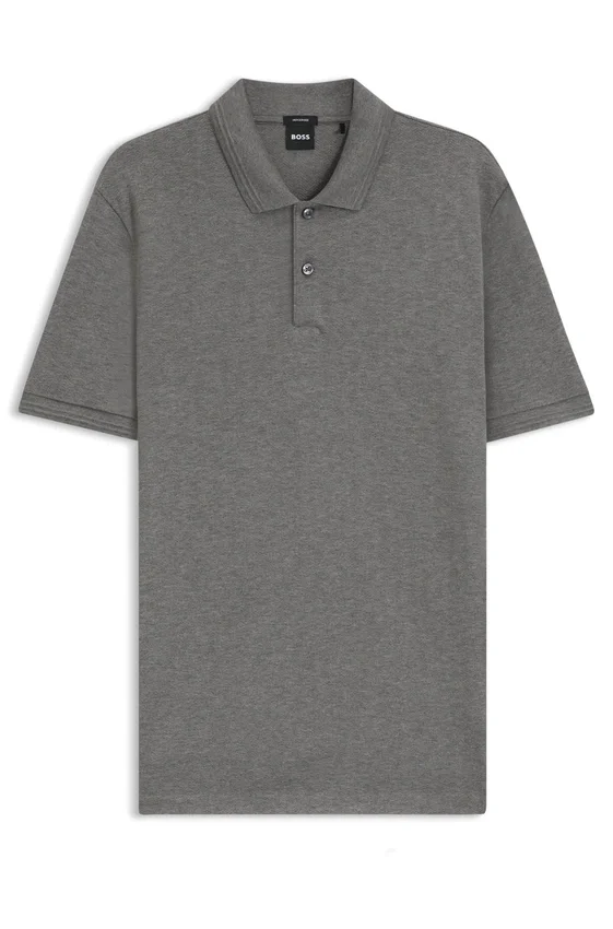 Cotton polo shirt with herringbone structure Cotton polo shirt with herringbone structure