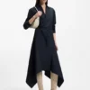 Cotton-poplin shirt dress with belt Cotton-poplin shirt dress with belt