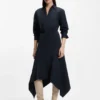 Cotton-poplin shirt dress with belt Cotton-poplin shirt dress with belt
