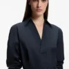 Cotton-poplin shirt dress with belt Cotton-poplin shirt dress with belt