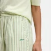 Cotton-poplin trousers with vertical stripe