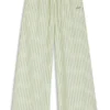 Cotton-poplin trousers with vertical stripe