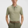 Cotton-silk polo shirt in a regular fit