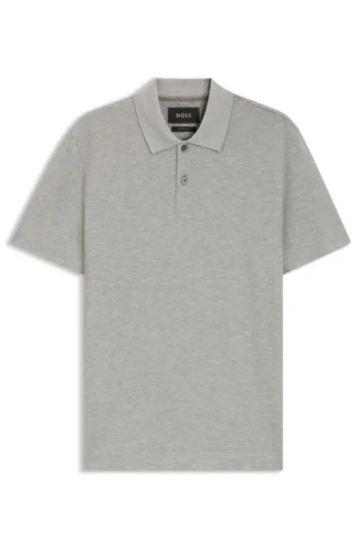 Cotton-silk polo shirt in a regular fit
