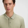 Cotton-silk polo shirt in a regular fit