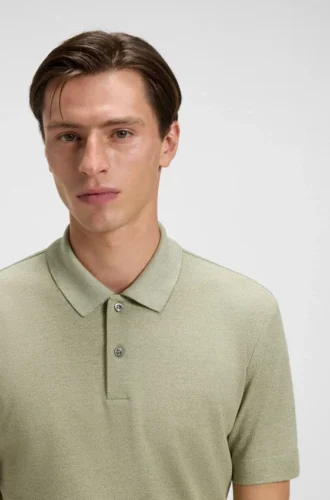 Cotton-silk polo shirt in a regular fit
