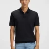 Cotton-silk polo shirt with Johnny collar