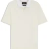 Cotton-silk polo shirt with Johnny collar