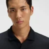 Cotton-silk polo shirt with Johnny collar