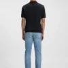 Cotton-silk polo shirt with Johnny collar