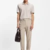 Cotton-silk polo shirt with three-tone structure