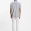 Cotton-silk polo shirt with three-tone structure