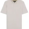 Cotton-silk polo shirt with three-tone structure