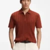 Cotton-silk polo shirt with zip neck