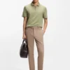 Cotton-silk polo shirt with zip neck