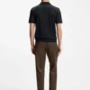 Cotton-silk polo shirt with zip neck