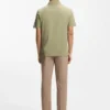 Cotton-silk polo shirt with zip neck