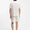 Cotton-silk polo shirt with zip neck