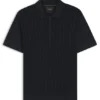 Cotton-silk polo shirt with zip neck