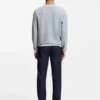 Cotton-silk sweater with knitted structure