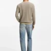 Cotton-silk sweater with knitted structure