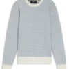 Cotton-silk sweater with knitted structure