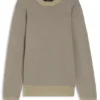 Cotton-silk sweater with knitted structure