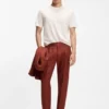 Cotton-silk T-shirt with geometric jacquard