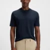 Cotton-silk T-shirt with Prince of Wales check