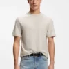 Cotton-silk T-shirt with rich structure