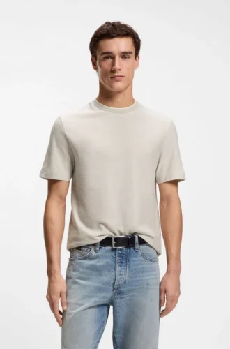 Cotton-silk T-shirt with rich structure