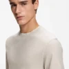 Cotton-silk T-shirt with rich structure