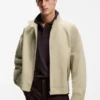 Cotton-stretch bomber jacket with zip