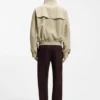 Cotton-stretch bomber jacket with zip