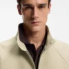 Cotton-stretch bomber jacket with zip