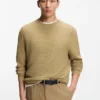 Cotton sweater with knitted structure