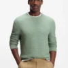 Cotton sweater with knitted structure