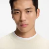 Cotton sweater with knitted structure