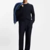 Cotton sweater with knitted structure
