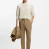 Cotton sweater with knitted structure
