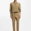 Cotton sweater with knitted structure