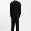 Cotton sweater with knitted structure