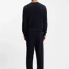 Cotton sweater with knitted structure