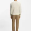 Cotton sweater with knitted structure