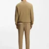 Cotton sweater with knitted structure