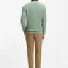 Cotton sweater with knitted structure