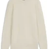 Cotton sweater with knitted structure