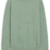 Cotton sweater with knitted structure